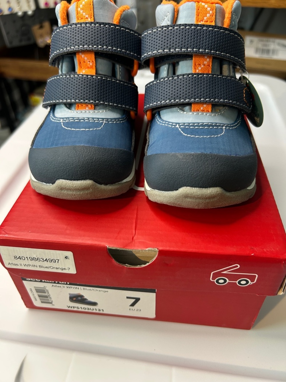 See Kai Run Atlas II WP/IN      Blue and Orange Waterproof and Insulated Boots